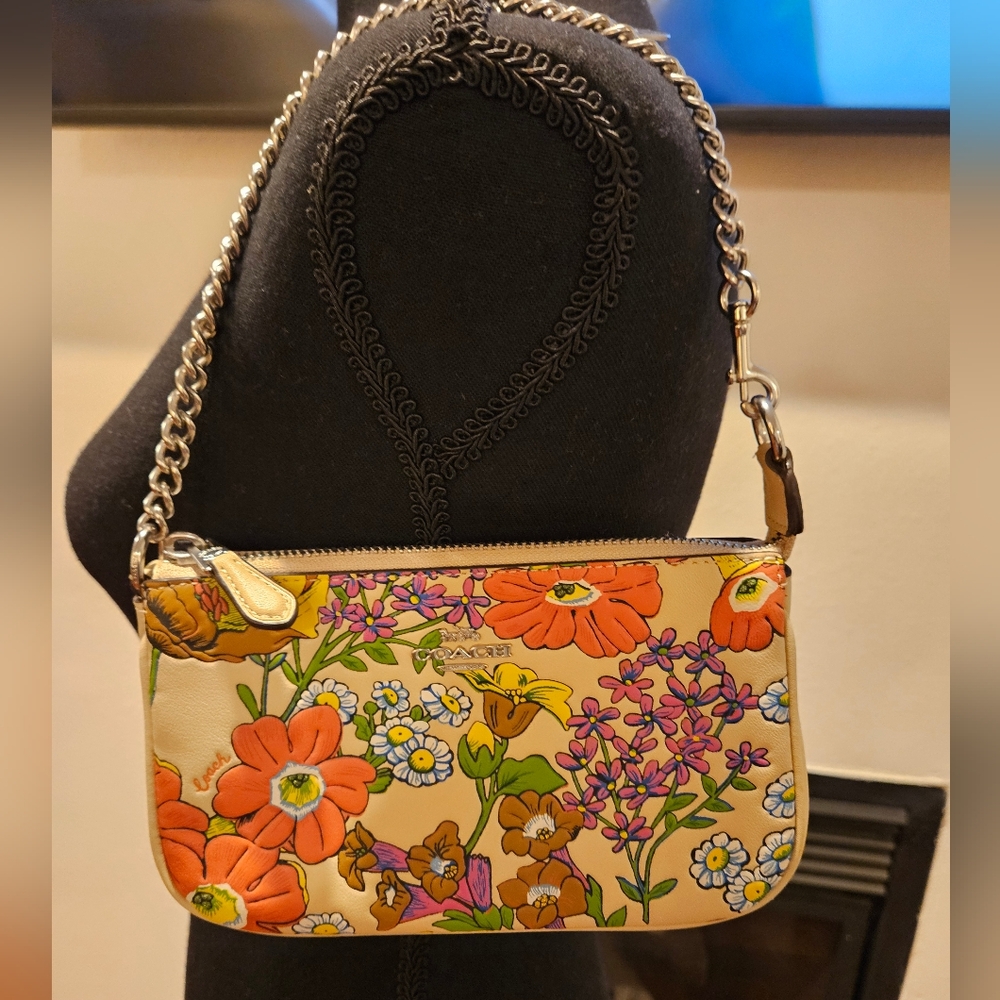 Coach Nolita 19 Floral Print with Orange and Purple Accents - NWOT - Picture 5 of 8